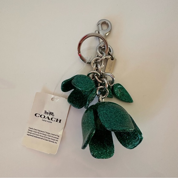 Coach New York Green Flower Keychain - Picture 6 of 8